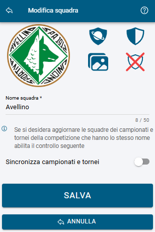 aggiungi squadra
